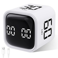 Cube Time Timer Pomodoro Timer à Rotation 5/10/30/60 Minutes et Minuteur Digi...