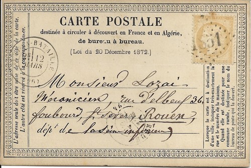 1875 carte precurseur - carte,