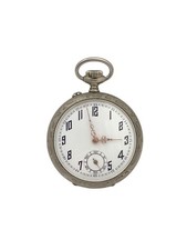 Montre à Gousset En Argentan,  Dos Gravé Floral. Fonctionne