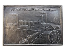 RARE ancienne GRANDE MEDAILLE PLAQUE FONDERIES DE PONT-A-MOUSSON signée MONGINOT
