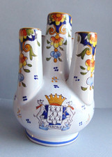 Bouquetière ancienne faïence DESVRES blason Cancale - Jules Verlingue