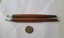 Lot 2 anciens porte-plume en bois école écriture + plumes "La comptoise" vintage