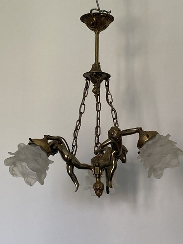 Lustre bronze massif bras - bronze, 3