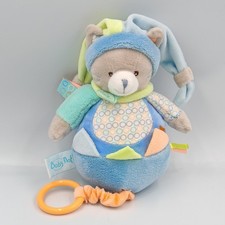 Doudou musical chat gris bleu