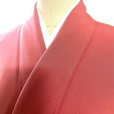 Kimono japonais 695 ceinture pure soie couleur unie un bimier famille rouge