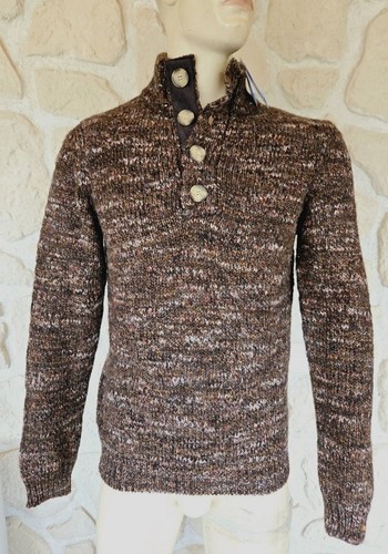 Pull marron avec laine - , et