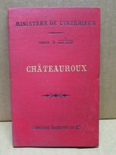 CHATEAUROUX ancienne carte d'Etat Major pliante sous couverture rigide Hachette