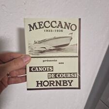 MECCANO/HORNBY 1935 -36  CATALOGUE  des CANOTS HORNBY