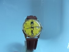 Vintage Mr. Peanut Swiss Made Watch Wristwatch Wind w Date on Bottom 
