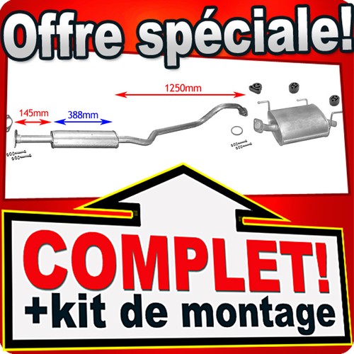 Ligne pot échappement - d'échappement, pour