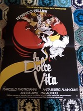 LA DOLCE VITA / Affiche Originale R70’s par GRUAU / 40x60 / FELLINI / EKBERG