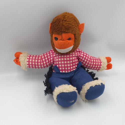 Ancienne peluche singe orange