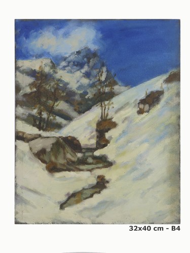 Tableau paysage hivernal - tableau,