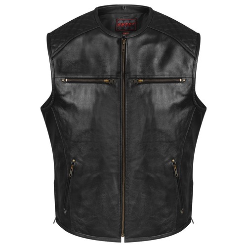 Men genuine leather biker - genuine,