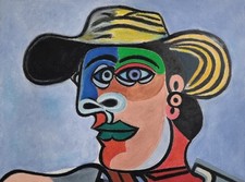 Dessin cubiste portrait de
