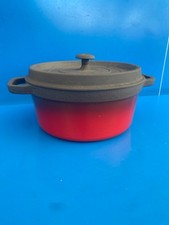 STAUB IDEM Le Creuset Cocotte EN Fonte RONDE ROUGE VOLCANIQUE 24CM BE