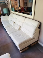 Canapé cuir blanc 4/5 places  2 pièces : 300 cm CUIR CENTER occasion  