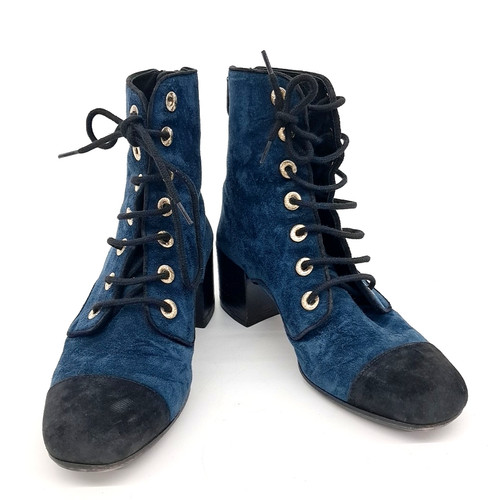 Chanel suede ankle boots - chanel,