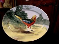 GRAND PLAT EN PORCELAINE FAISAN W G WILLIAM GUERIN LIMOGES
