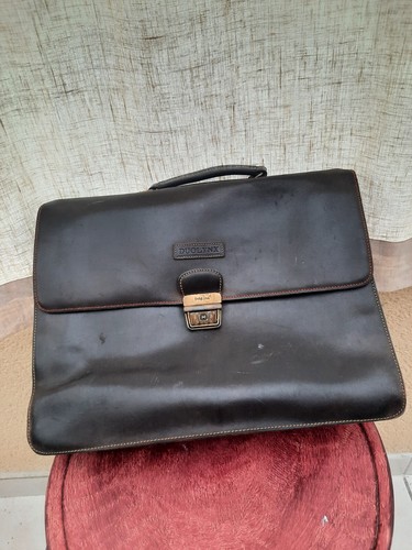 Cartable cuir marron - cuir, foncé
