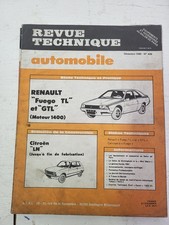 RTA RENAULT FUEGO TL / GTL  revue technique automobile n° 406 de Décembre 1980