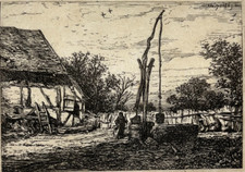 Puit Maison Paysan GRAVURE Eau
