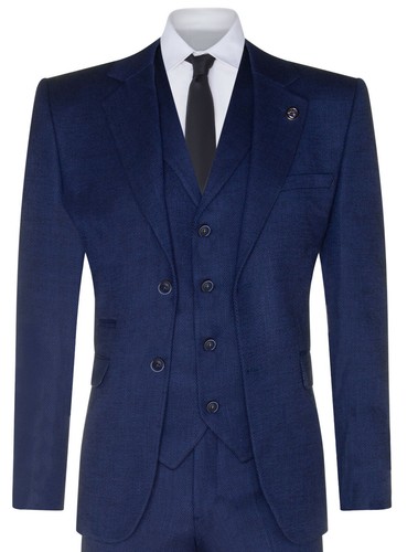 Costume herringbone bleu - herringbone,
