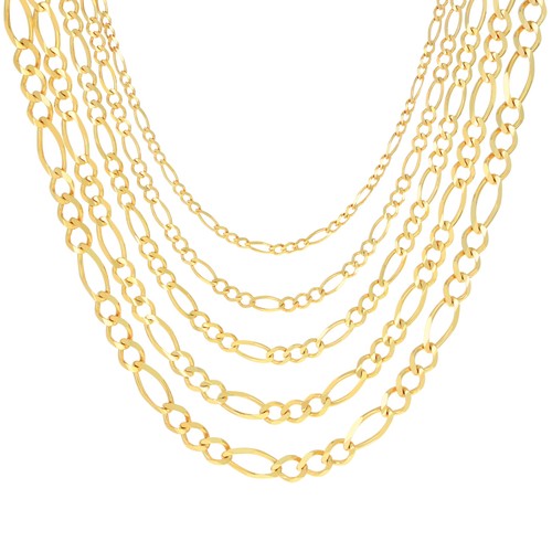 Collier chaîne figaro - collier, or