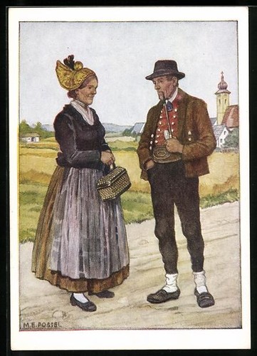 Paire cartes postales - de,