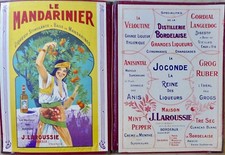 AFFICHETTE ORIGINALE  LITHOGRAPHIQUE 1930 sur porte menu LE MANDARINIER