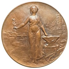 Médaille bronze " Les Personnels de Travaux Publics  - CLAVEILLE 1904 " SUDRE