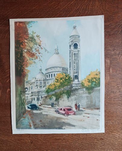 Ancienne aquatinte signée - ancienne,