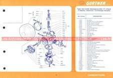Fiche Carburateur GURTNER GA12-839-661 MOTOBECANE D55 TT PEUGEOT SPN RS 3X 1980