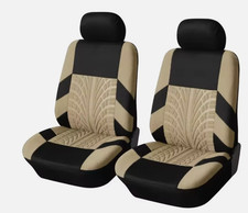 Ensemble de Housses de Siège Avant de Voiture 4 Pièces Universel Lavable Beige