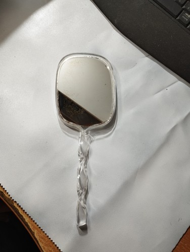Miroir main ancien verre - a, en