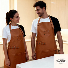 Duo tabliers cuir Maison Tanör Paris – Homme + Femme – Élégance & complicité –