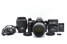 Appareil photo reflex numérique Nikon D60 10,2 MP noir avec kit de 2 objectif...
