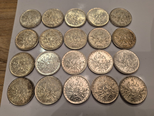 Lot pièces argent f - pièces,