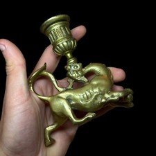 Bougeoir Griffon Dragon Bronze St Renaissance Napoléon III 19éme