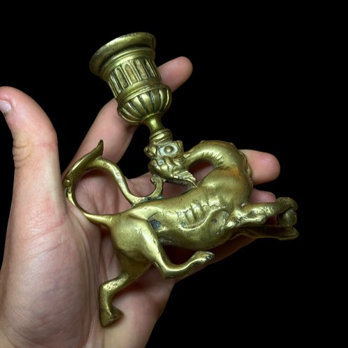 Bougeoir griffon dragon bronze - griffon,