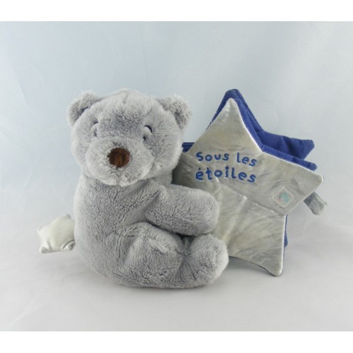 Doudou musical ours gris livre