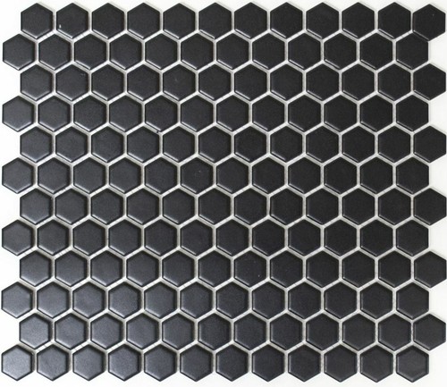 Mosaïque hexagonal uni noir - uni,
