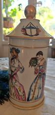 Ancien Pot / Vase Porcelaine de Paris signé DT décor Peint Main