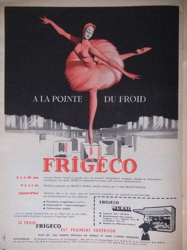 Publicité 1958 frigeco la - publicitÉ, a