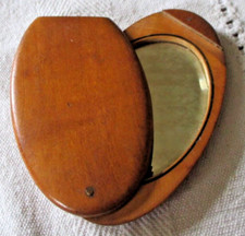 Ancien Miroir de poche bois