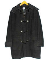 duffle coat SERGE BLANCO en laine gris avec capuche amovible taille XL