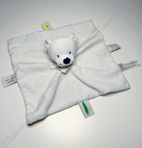 Doudou plat carré - plat, ours