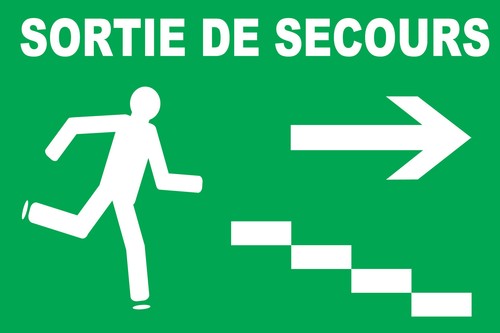Panneau sortie secours à - secours,