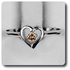 BAGUE DIAMANT CHAMPAGNE Argent