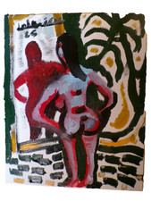 huile sur toile 41X33 Nue devant sa glace DELTRIEU Fauve Derain Réf ARTMAJEUR